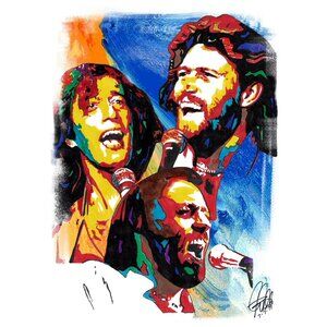 Bee Gees Barry Robin Maurice Gibb Pop Disco Music Poster Print Wall Art 18x24